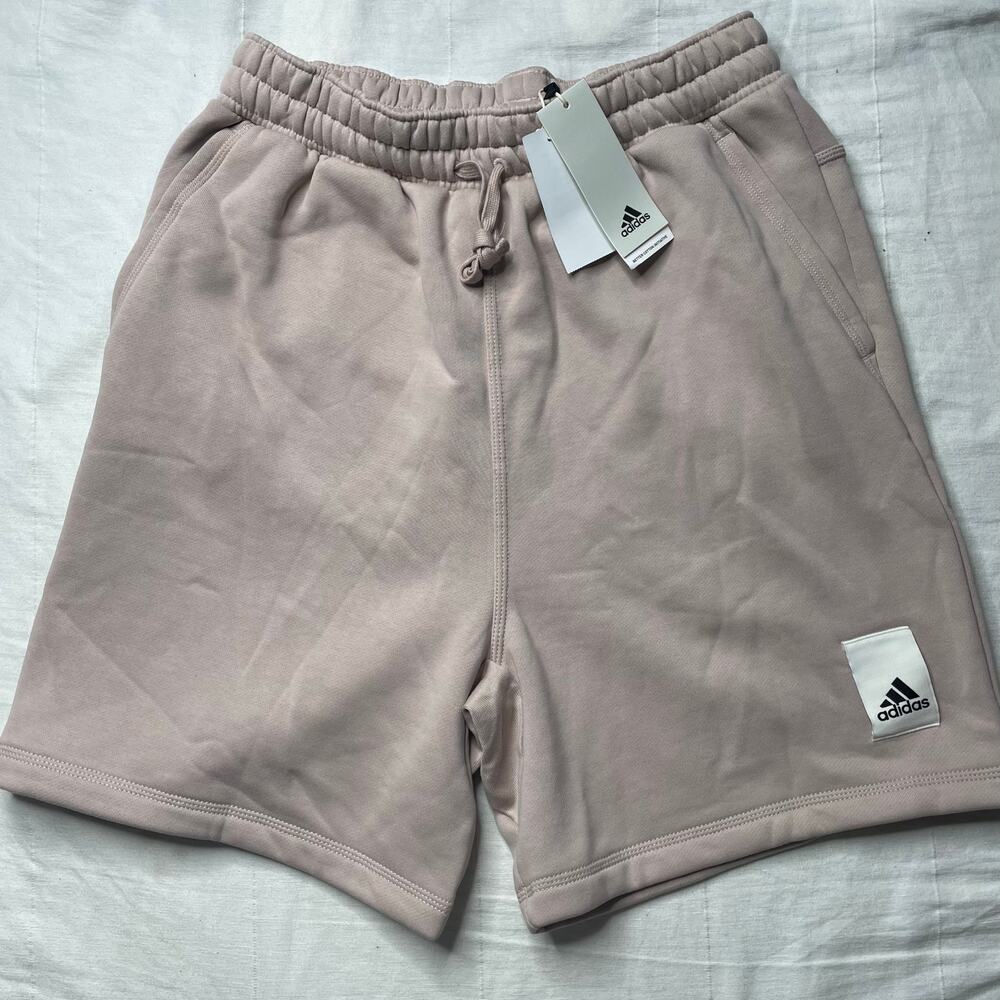 NWT Adidas Fleece Shorts Taupe Brown Medium Men's Athleisure Comfy
